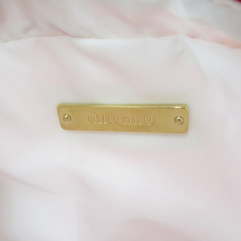 Miu Miu Faille Gingham Check Pouch Red - image 5